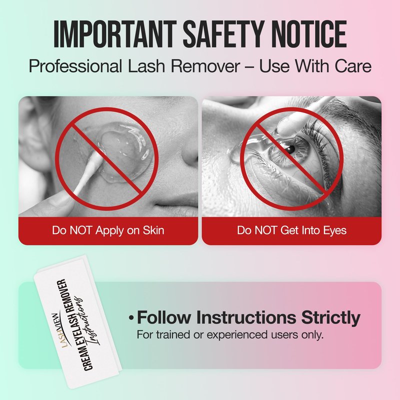 LASHVIEW Lash Glue Remover Cream Gentle Aloe Low Irritation Eyelash Remover Kit for Lash Extensions with Eye Patches & Cotton Swabs(10g)