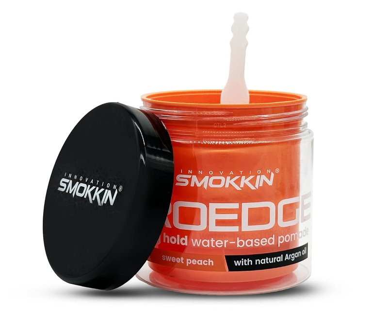 Smokkin Pro Edge Hair Styling Gel - Alcohol-Free Water-Based Pomade for Strong Hold | 16 Fl Oz - Sweet Peach