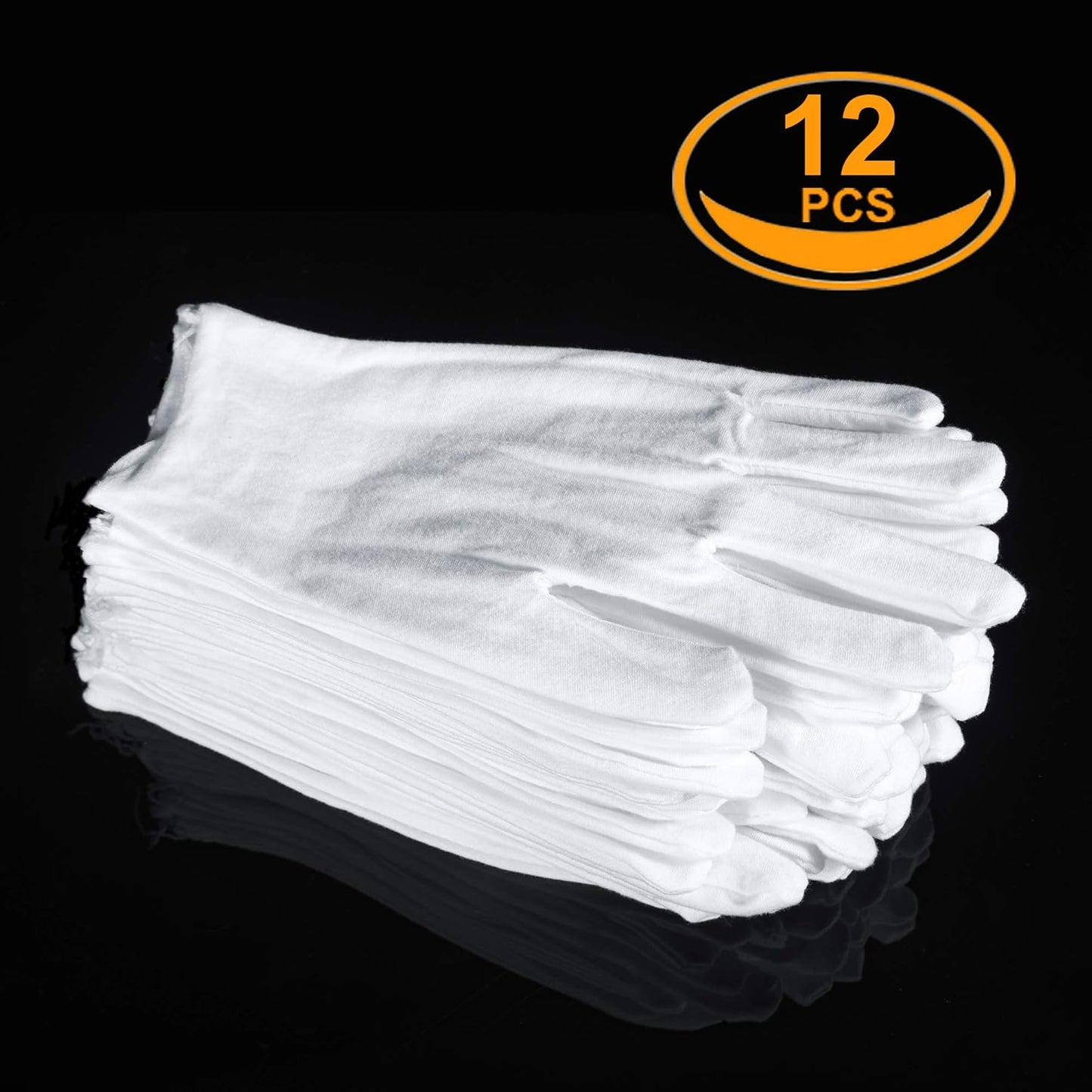 White Cotton Gloves for Eczema Relief | 6 Pairs Moisturizing Work Glove Liners