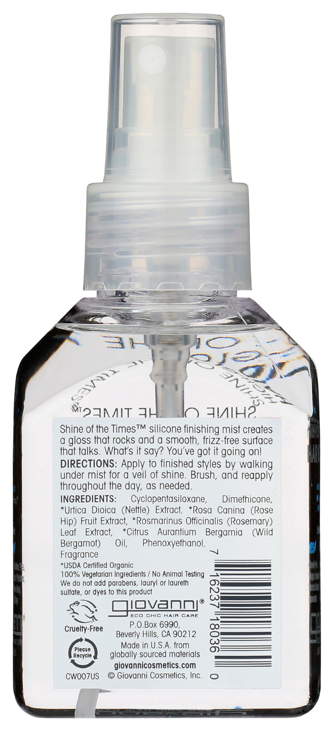 GIOVANNI Shine of the Times Finishing High-Gloss Hair Mist, 4.3 oz
