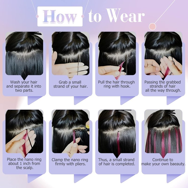 Nano Tip Human Hair Extensions - Straight Cold Fusion Light Brown #6 | 50 Strands, 50g, 18 Inch Remy Hair for Women
