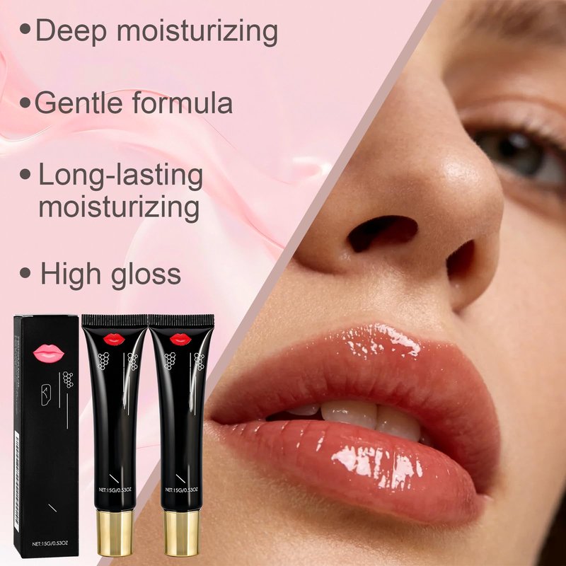 Lip Booster Plumping Serum - 24-Hour Volumizing Lip Treatment, Deeply Hydrating & Nourishing Gloss for Dry Lips, Enhances Lip Elasticity - Glovera Labios Carnosos (1PC)