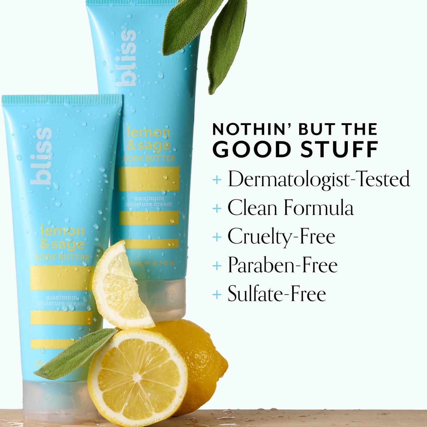 Bliss Vitamin C Bright Idea Serum + Lemon & Sage Body Butter Duo | Brightening & Hydrating Skincare Set for Face and Body