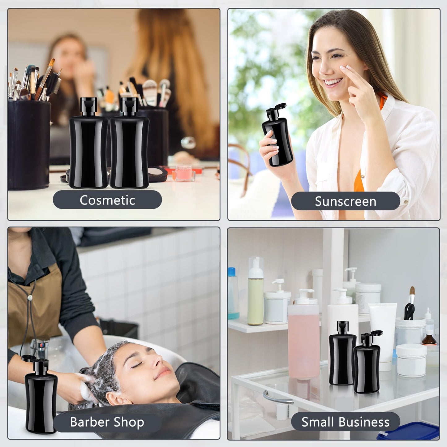 Domensi 50 Pcs Black Travel Bottles with Flip Cap Plastic Travel Toiletries Bottles Portable Leak Proof Squeeze Container Refillable Empty Cosmetic Container for Liquid Shampoo Lotions (3.4 oz,Black)