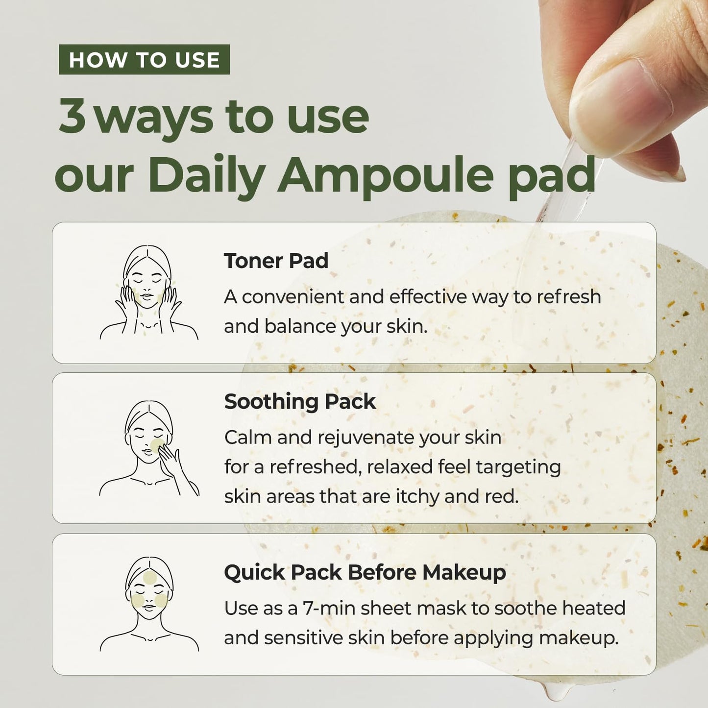 Rbfy. Daily Ampoule Pad – Centella Asiatica Infused Toner Sheets with Antioxidant Deep Nourishing Plant Extracts and Separate Ampoule Pouch for Skin Radiance – (100 Pads)