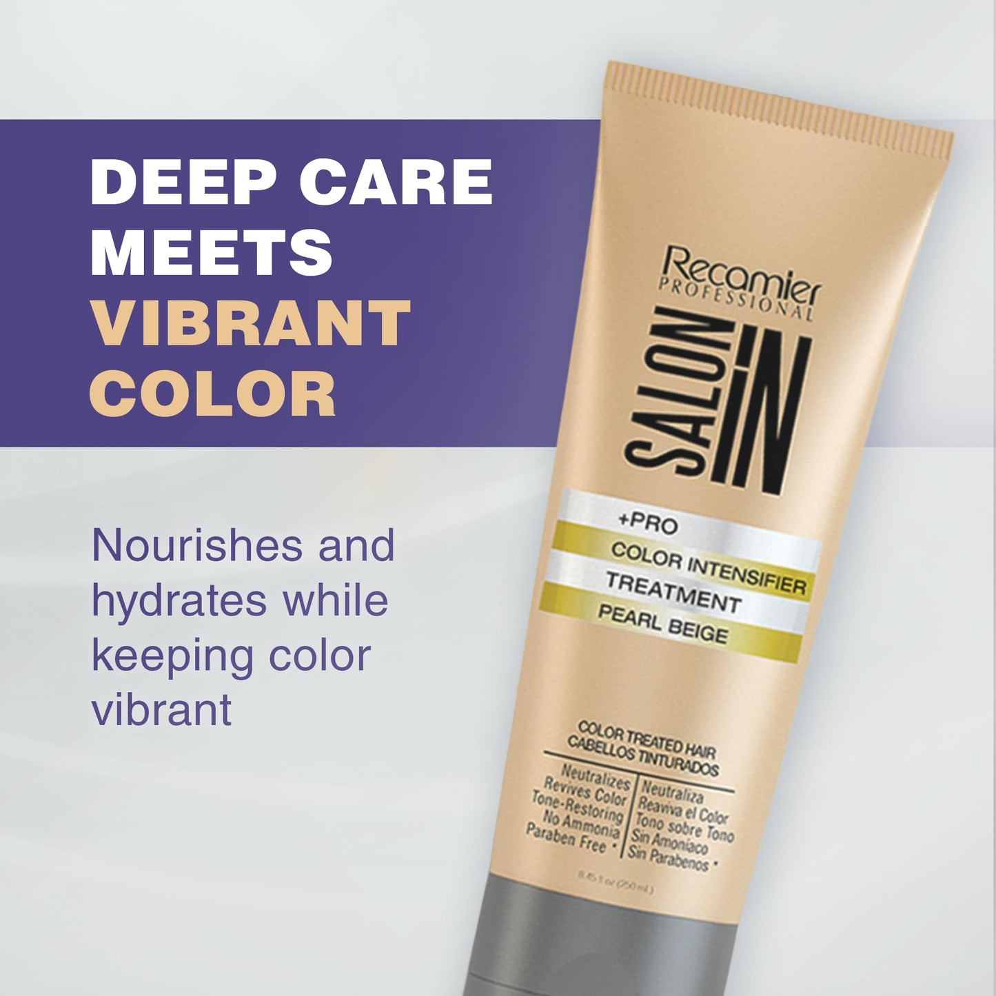 Salon In by Recamier | Pearl Beige Color Intensifier Treatment | Hair Mask For Blonde & Light Hair | 8.45 fl oz / 250 ml