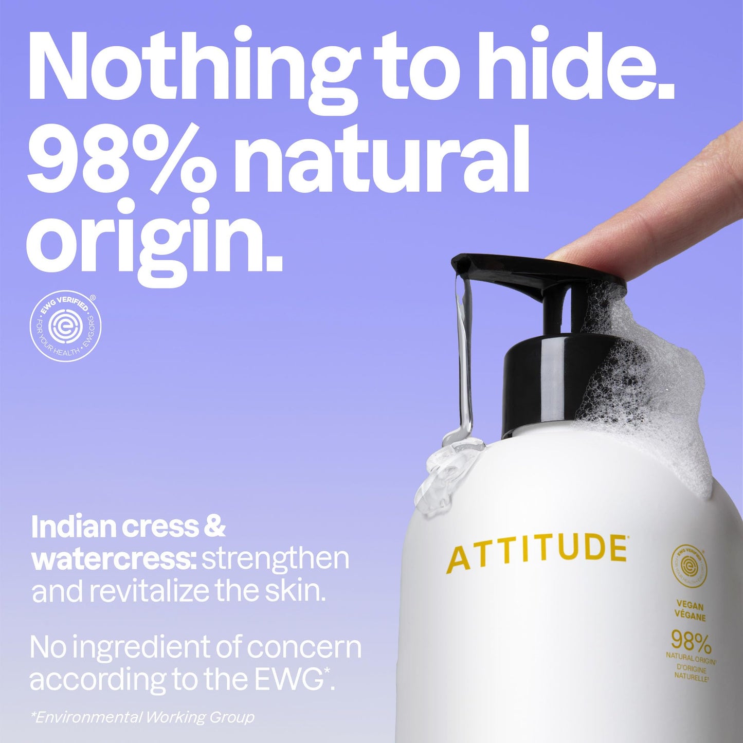 ATTITUDE Liquid Hand Soap, EWG Verified, Plant and Mineral-Based, Vegan Personal Care Products, Earl Grey & Fresh Cucumber Scent, 16 Fl Oz (Pack of 6)