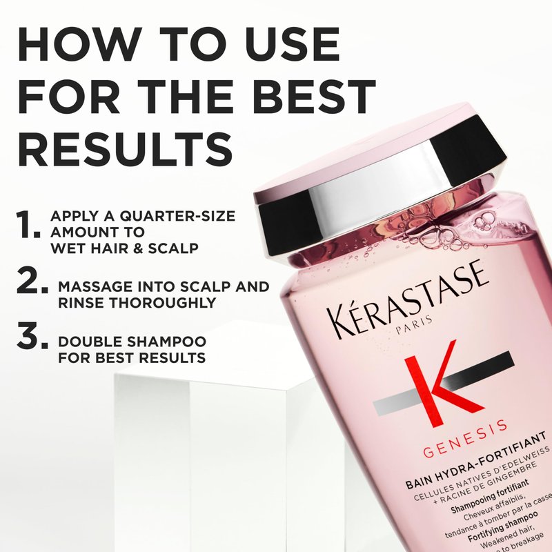 Kerastase Genesis Strengthening Fondant Renforcateur Conditioner - For Weak or Damaged Hair, Detangles & Hydrates, For Normal to Dry Hair, 2.5 Fl Oz