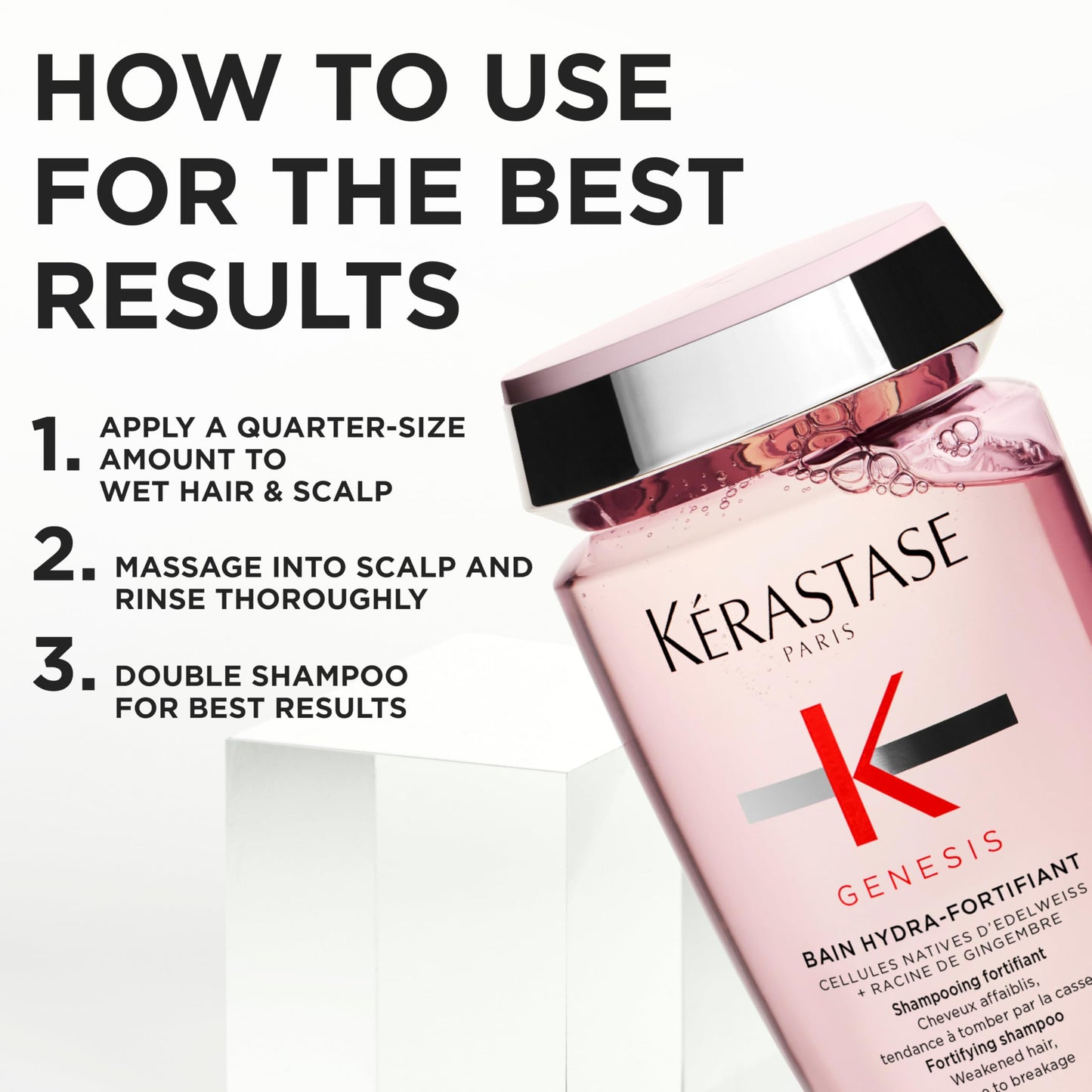 Kerastase Genesis Strengthening Fondant Renforcateur Conditioner - For Weak or Damaged Hair, Detangles & Hydrates, For Normal to Dry Hair, 2.5 Fl Oz