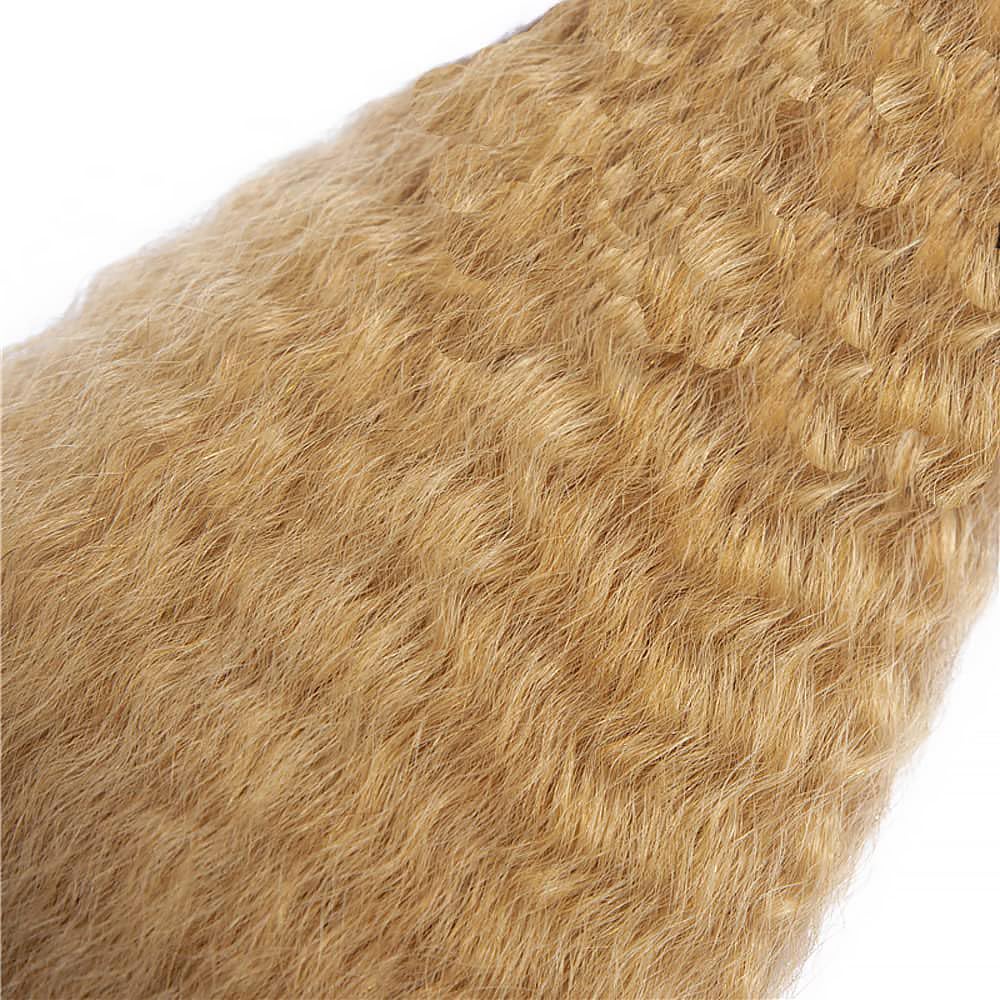 Honey Blonde Human Hair Bundles 16 18 20Inch Yaki Straight Wave Bundles Human Hair Unprocessed Native Virgin Hair 100/PC 3 Extensions #27 Blonde Color Wet and Wavy Human Hair Extensions for Women