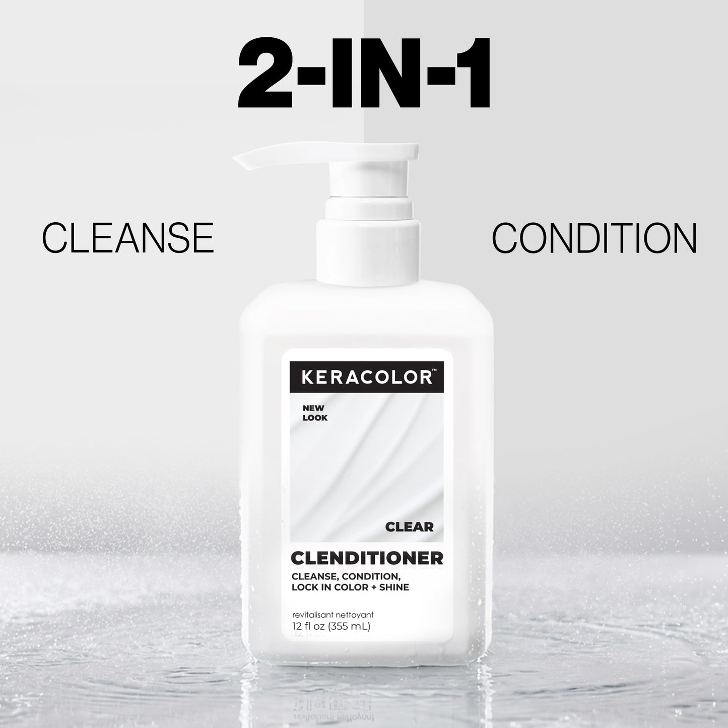 KERACOLOR Clenditioner Cleansing Conditioner Color Safe Prevents Fade - Replaces Your Shampoo, Keratin Infused, 33.8 Fl Oz