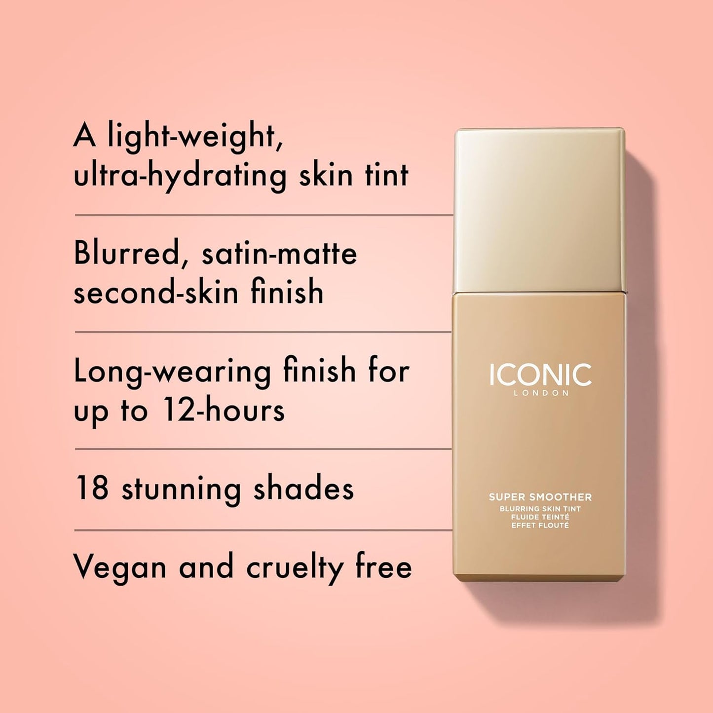 Super Smoother Blurring Skin Tint - Hydrating, Ultra-Lightweight Tinted Moisturizer | Light to Medium Coverage, Vegan