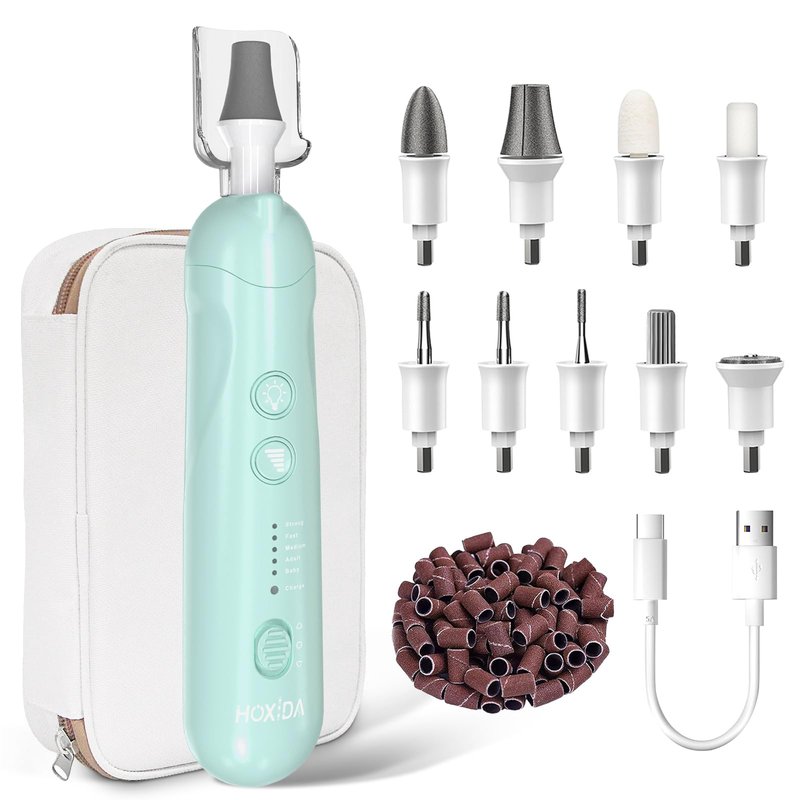 Cordless Electric Nail File Set, Rechargeable Pedicure Tools for feet, Professional Manicure Pedicure Kit 5 Speeds Hand Foot Care Nail Drill for Thick Nail Toenail Cuticle Women Men Pets