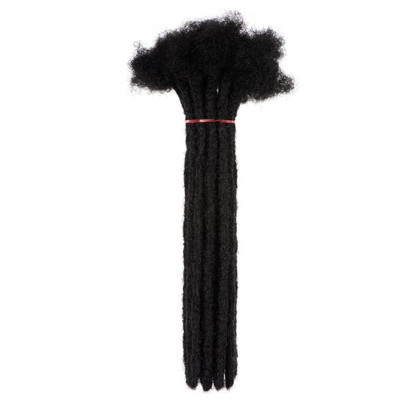 LinkMai 0.2-0.8cm Locs 8-18 I nch 20 Strands 100% Real Human Hair Dreadlock Extensions for Man/Women Permanent Loc Extensions Bundles Can Be Dyed Bleached Curled & Twisted (0.8CM, 1B, 8 INCH)