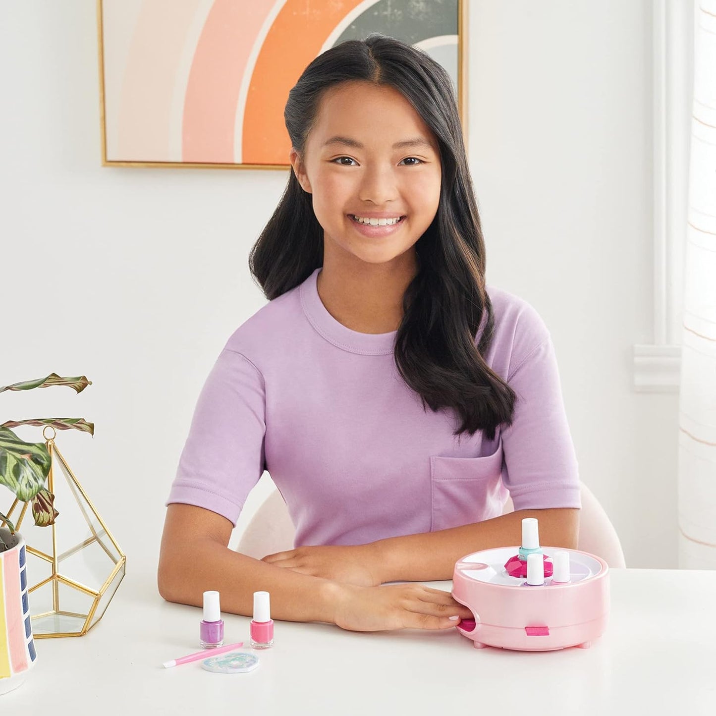 Color Fusion Light Up Nail Dryer - Kids Manicure Kit with 4 Polishes & Accessories | Ages 8+