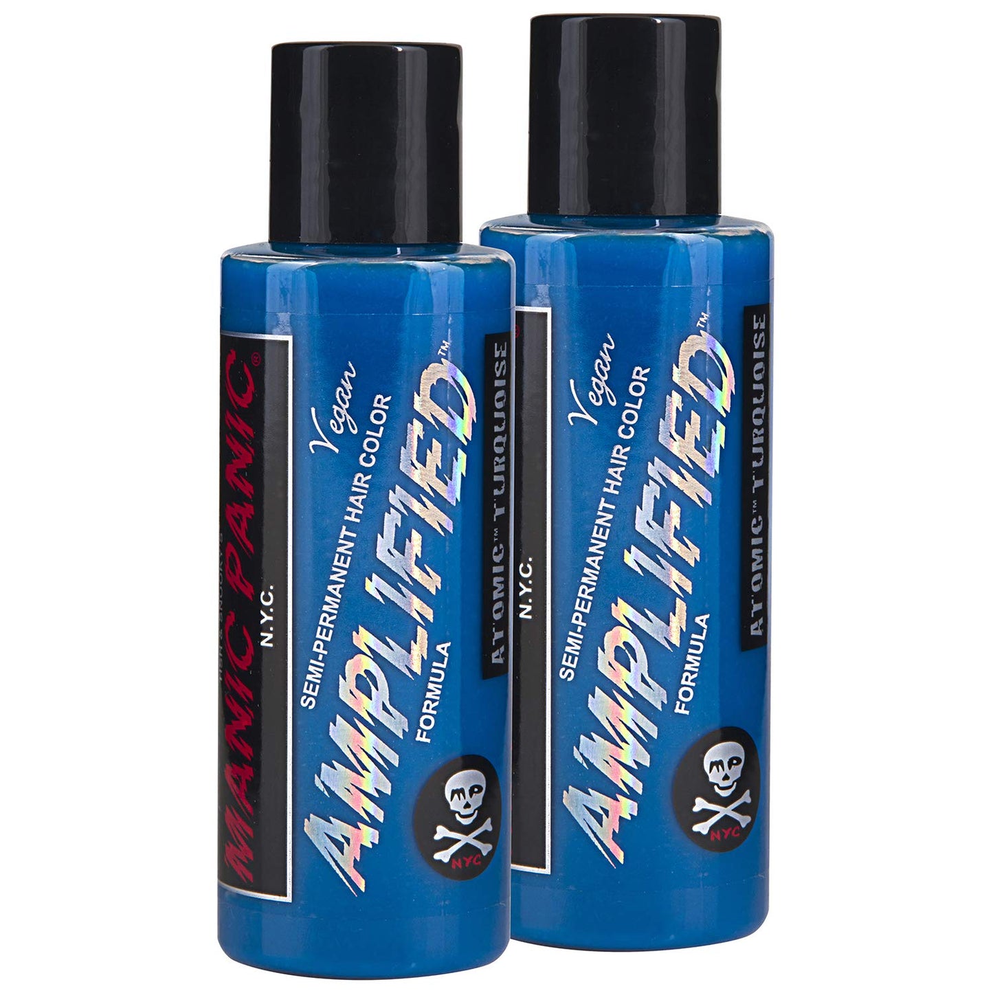 Atomic Turquoise Hair Color - Amplified Semi-Permanent Dye | Bright Aqua Blue, Vegan & Ammonia-Free (2PK)