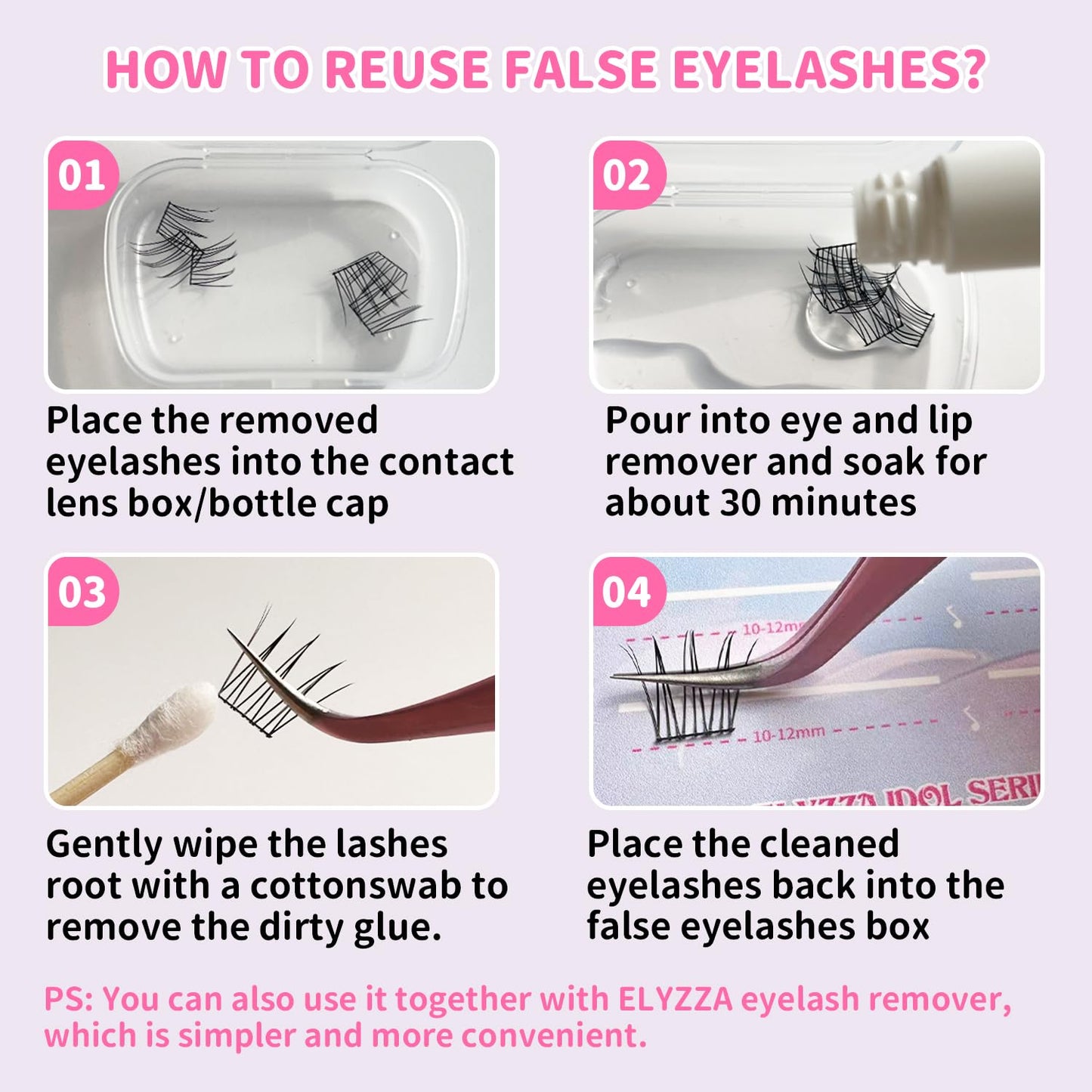 Elyzza Idol Lash Extension Kit 10-12mm Cluster Lashes With Thin Lash Band C+ Curl Natural Look False Eyelash Clusters With Bottom Lashes Faux Lash Clusters Extensions For DIY Individual Lashes at Home