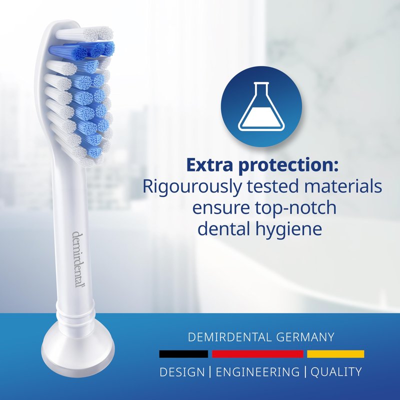 demirdental Toothbrush Heads Sensitive Compatible with Philips Sonicare Toothbrush Heads - Soft Replacement Heads for Sensitive Gums and Teeth - Gentle Brush Heads - White 8 Pack