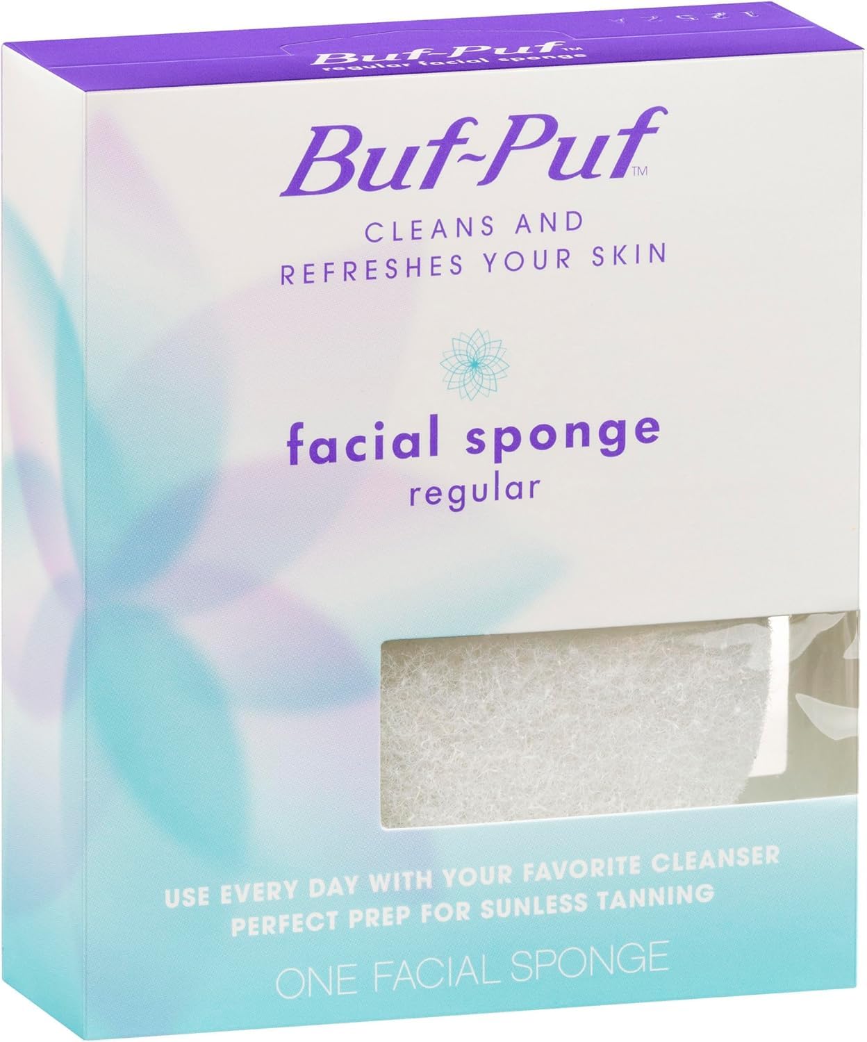 Buf-Puf Facial Sponge, Dermatologist Developed, Removes Deep Down Dirt & Makeup That Causes Breakouts and Blackheads, Reusable, Exfoliating, White, 8 Count