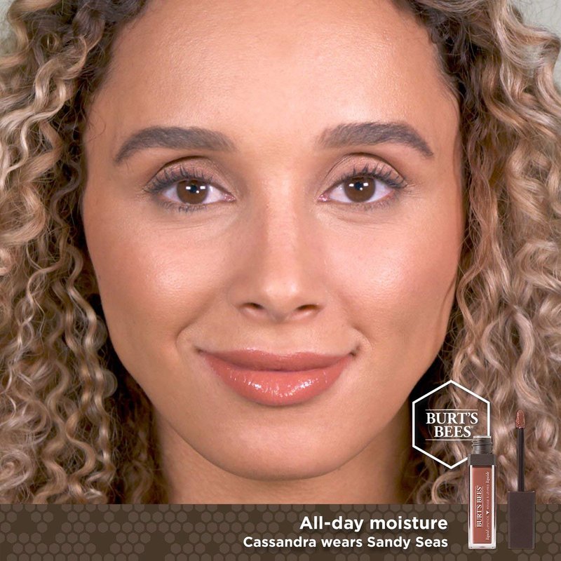 Burt's Bees 100% Natural Moisturizing Liquid Lipstick, Sandy Seas - 1 Tube