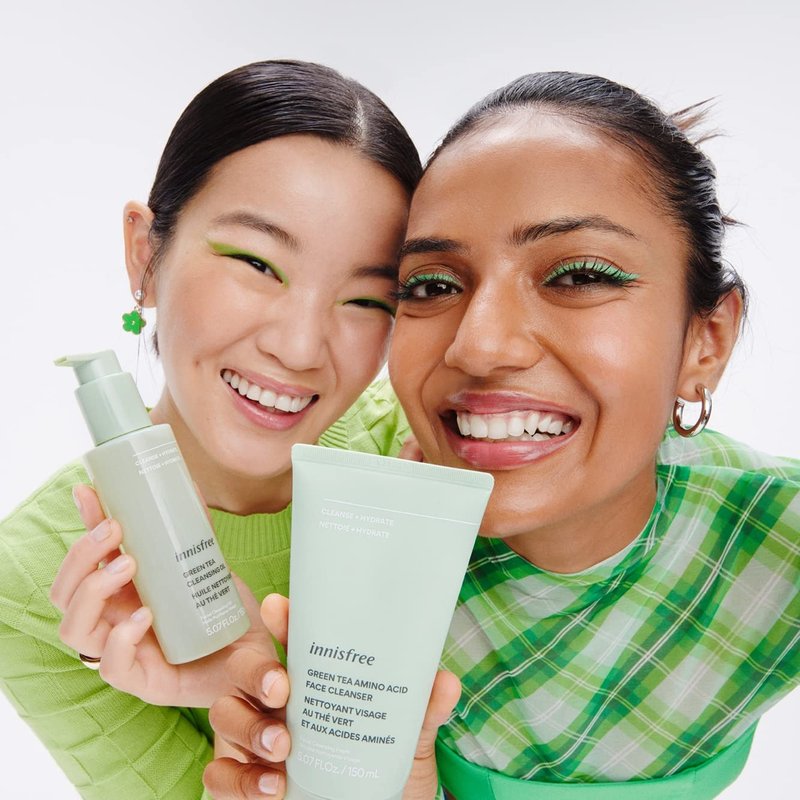 innisfree Green Tea Amino Acid Cleansing Foam, Sulfate Free, Korean Hydrating Face Cleanser with Gentle Foam