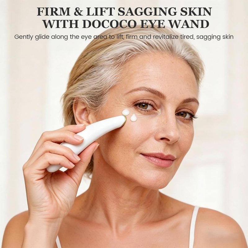 Eye Lift Wand - Temperature Control Eye Massager for Dark Circles & Puffiness | White