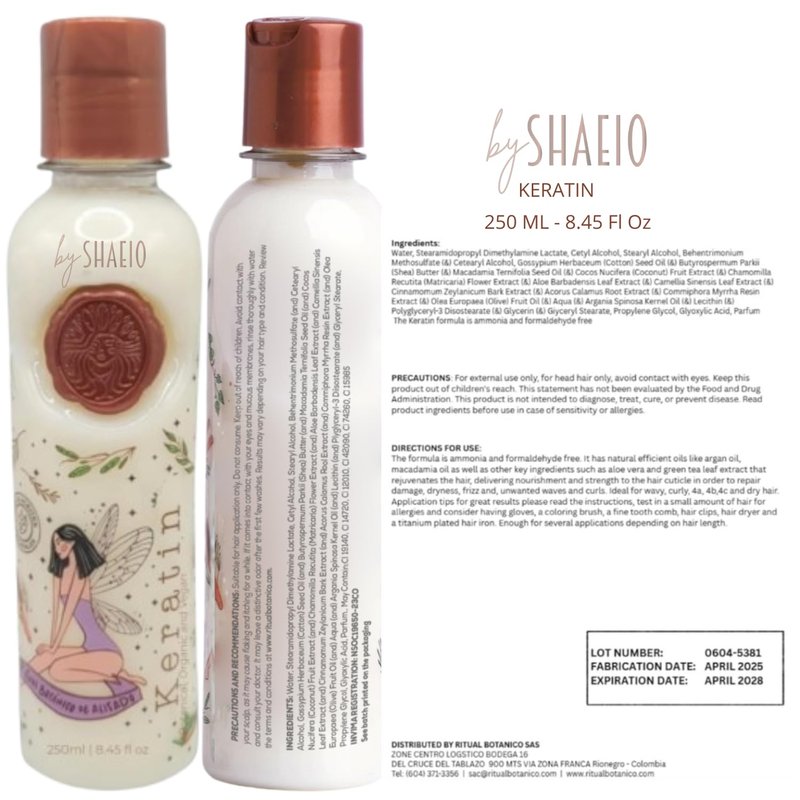 RITUAL BOTANICO Keratina para alisar el pelo 250ML + Termoprotector 120ML - Keratin Hair Treatment - Brillo, sedosidad y nutrición Omega 9 y 12 Aceites esenciales+Aminoacidos (Incluye Aplicador)
