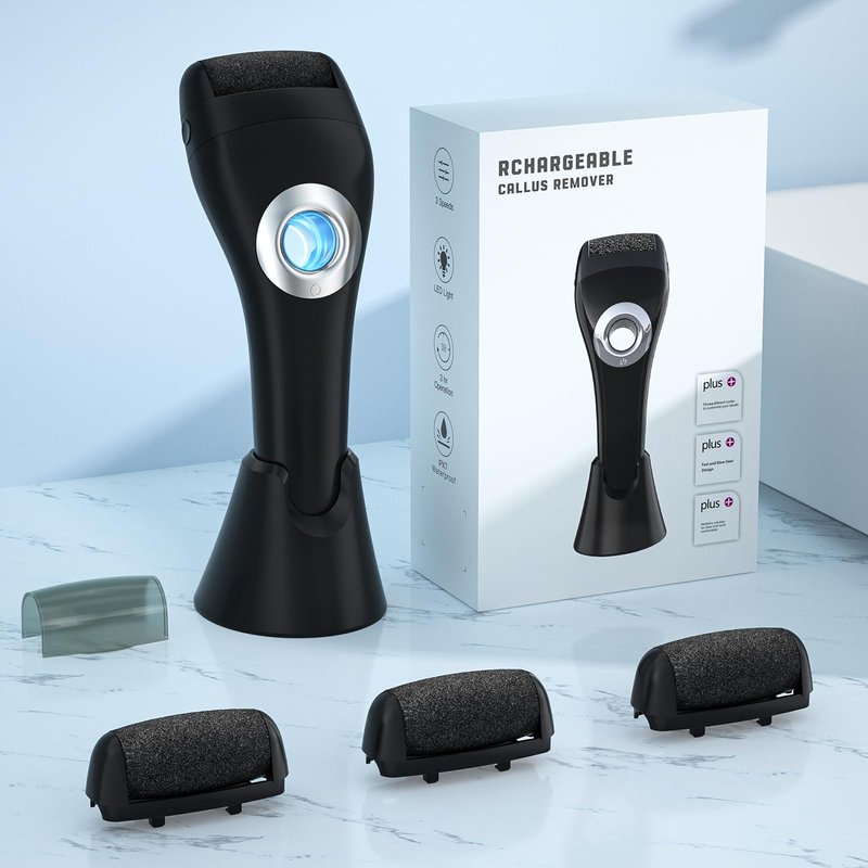 Electric Feet Callus Removers Rechargeable, Portable Electronic Foot File Pedicure Tools,Foot Callus Rmover,3 Speeds with Holder, Professional Pedi Feet Care Perfect for Dead,Hard Cracked Dry Skin