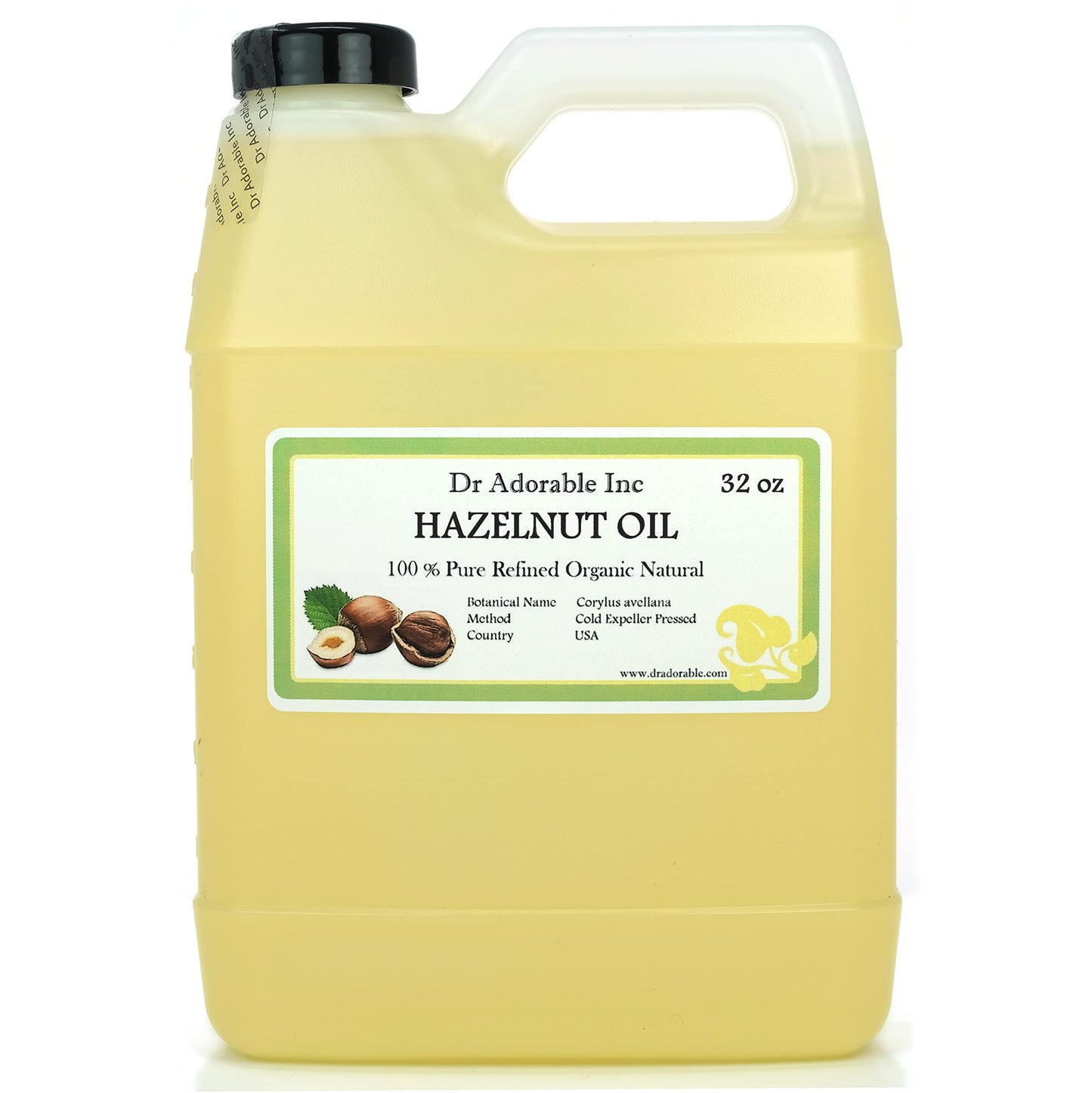 Dr Adorable - 32 oz - Hazelnut Oil - Pure Organic Cold Expeller Pressed