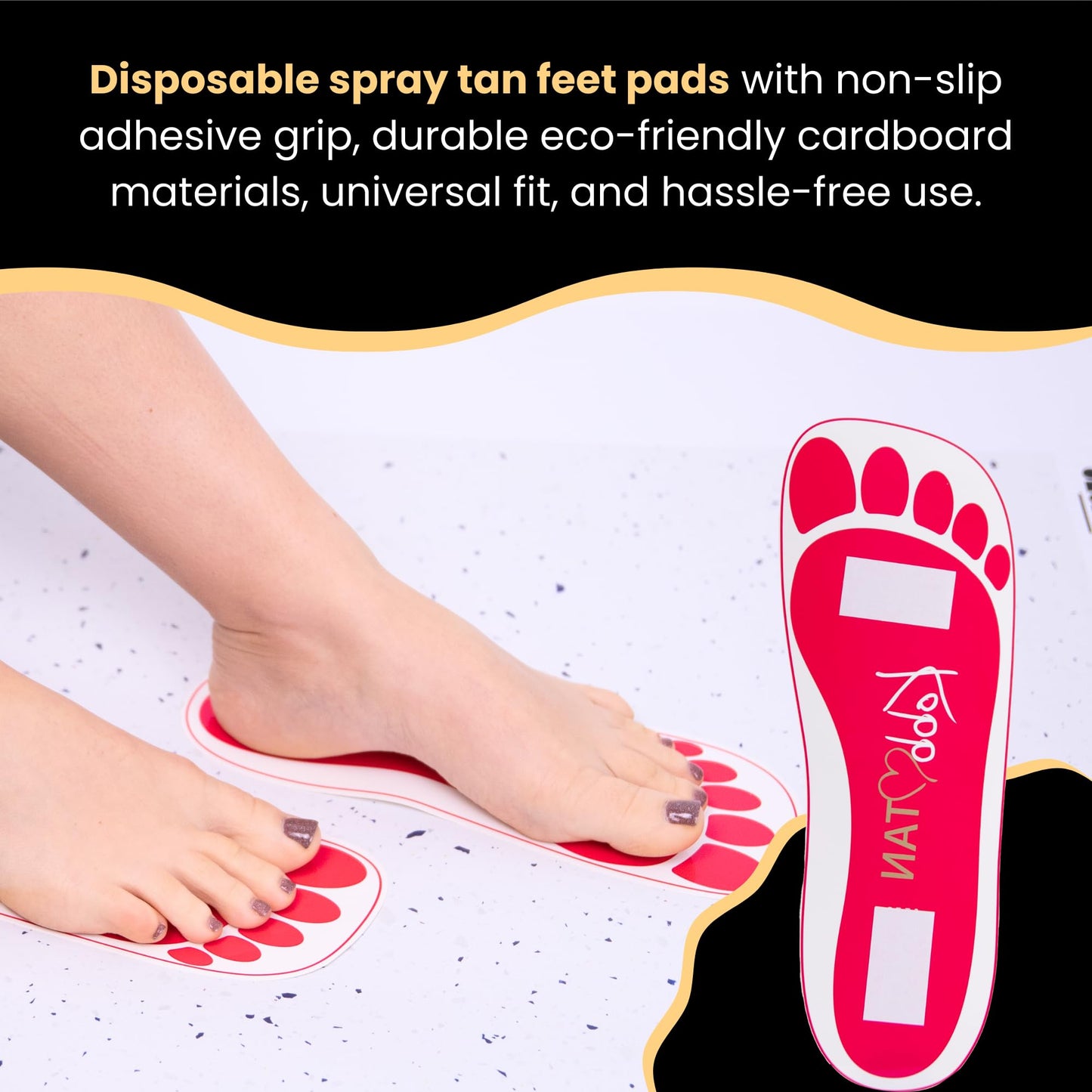60 Pairs(120feets) Spray Tan Feet Pads Disposable & Economic Pink Feet pads for Spray tanning,Use in Tanning booth,Sunless Tanning at Home or Beauty Salon-Non Slip-Comfortable-Hygienic-Ultra Bronzing