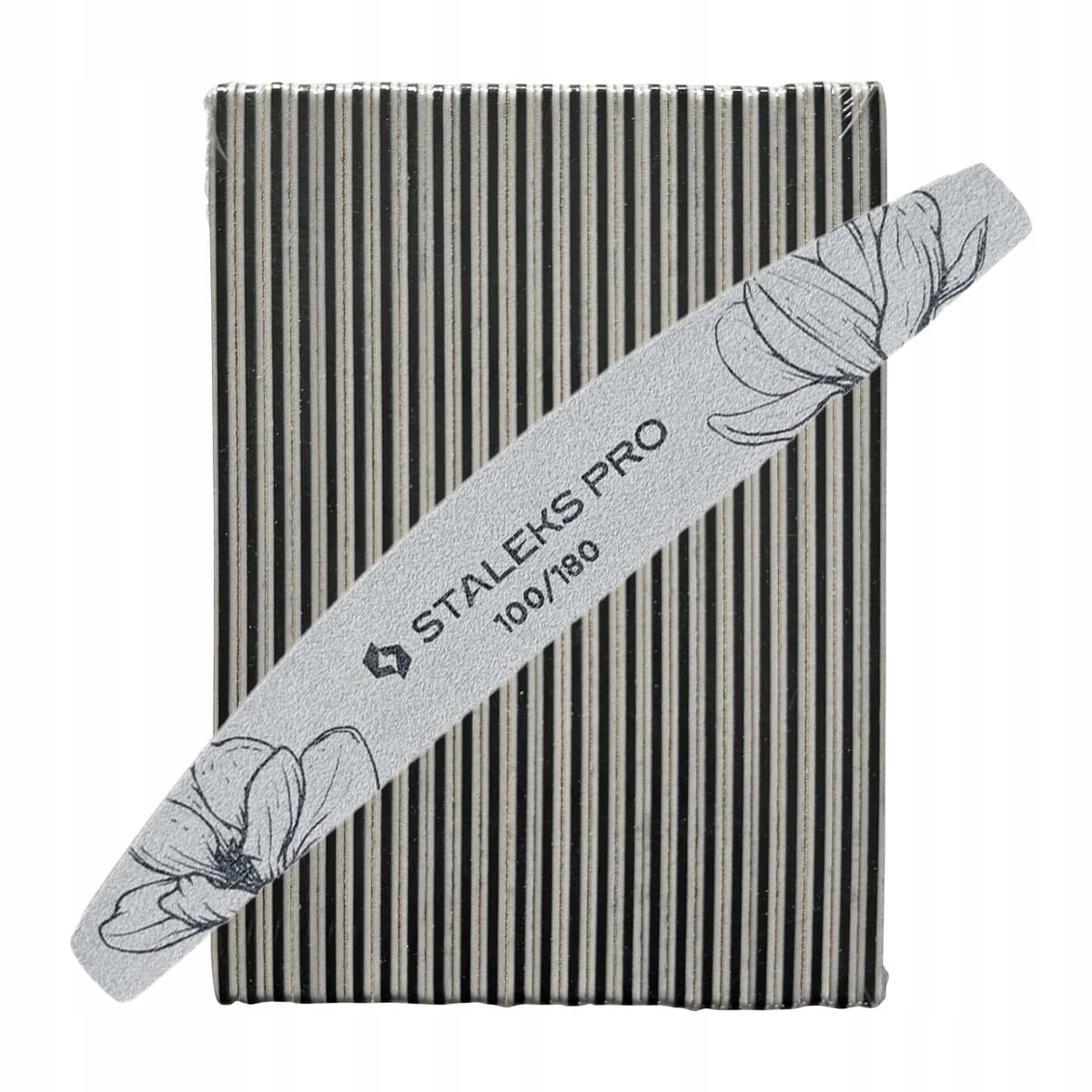 STALEKS PRO Expert 40 Crescent Mineral Nail File (100/180 Grit, 25 Pcs) – Professional Double-Sided File for Artificial & Natural Nail Shaping