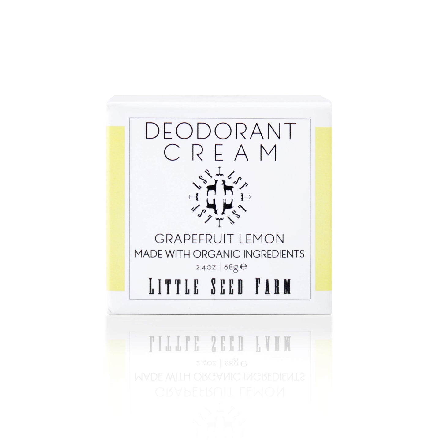 Little Seed Farm All Natural Deodorant Cream, Aluminum Free Deodorant for Women or Men, 2.4 Ounce - Grapefruit Lemon + Applicators Bundle