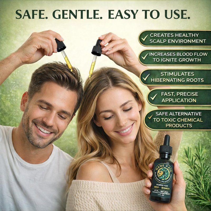 Mane Rain Hair Growth for Men and Women-Z-LAB27™ BioActive Plant Formula Awakens Hibernating Roots-Stimulates and Nourishes Scalp-Blocks DHT-Fuller Thicker Hair-Made in USA