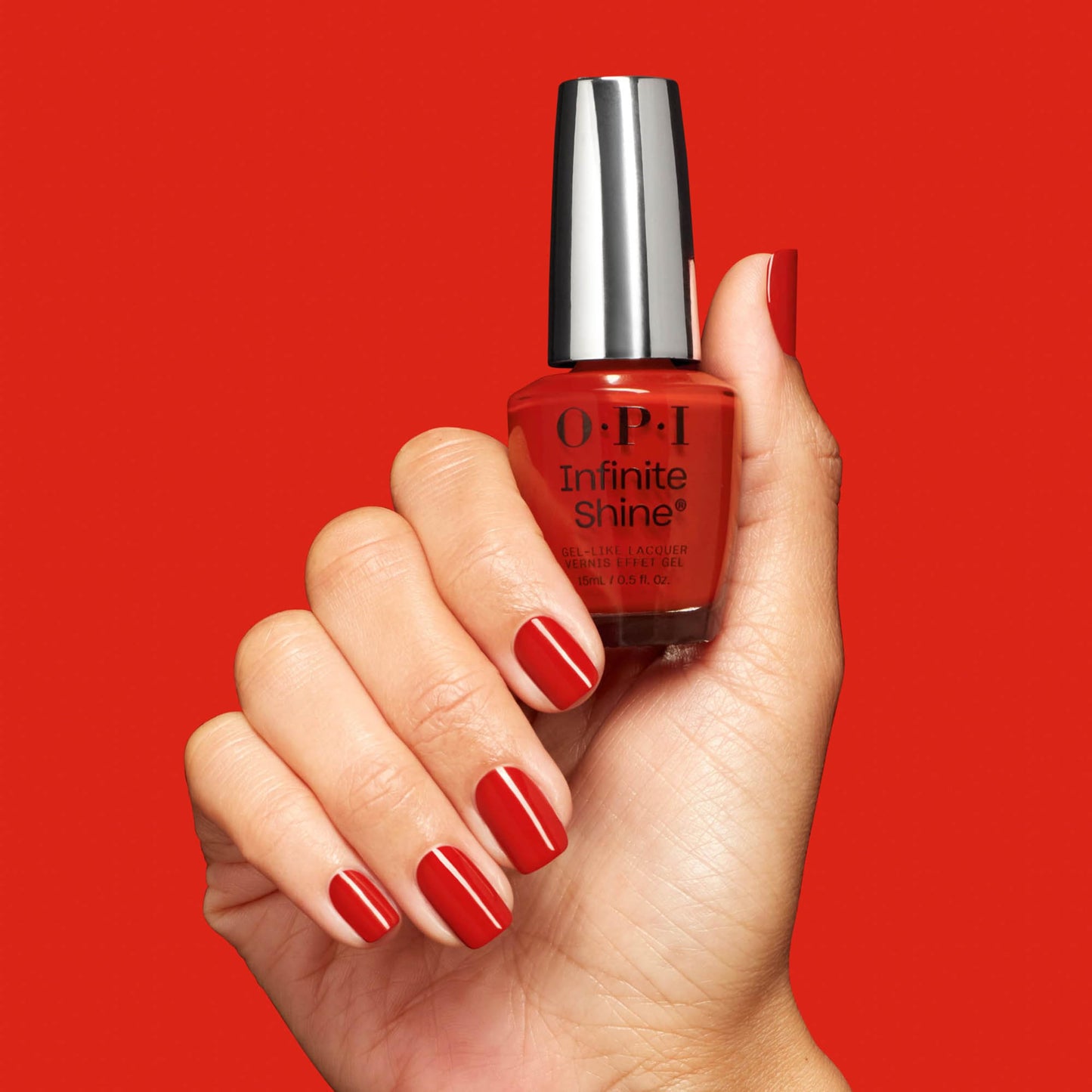OPI Infinite Shine Crankin’ Holiday Jams | Opaque Dark Warm Brick Red Crème Long Wear Nail Polish | Good Enough to Treat Collection | Holiday 2025