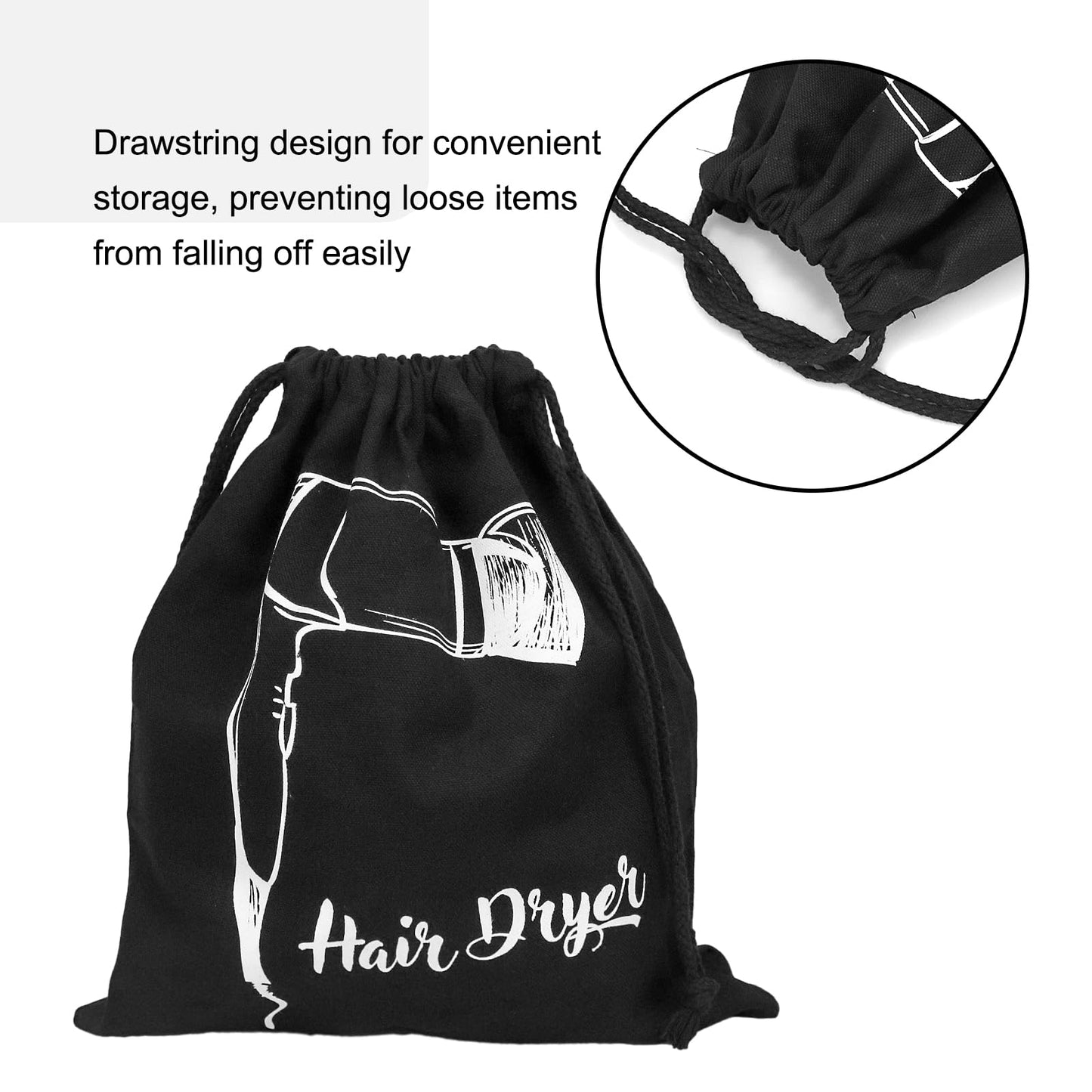 Terdey Hair Dryer Bags Bulk, Hairdryers Storage Drawstring Pouch, Blow Dryer Case Container Hairdryer and Styling Tools Accessories Bags for Hotel Home Travel Bathroom 13.7 x 11.8 in（ (16 PCS Black)