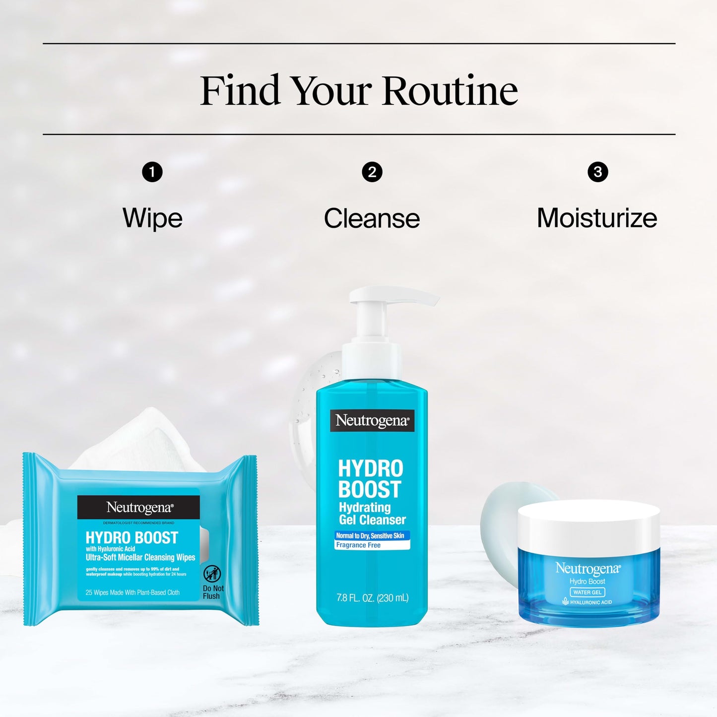 Neutrogena Hydro Boost Cleansing Wipes Makeup Remover for Face Micellar Gently Removes Oil, Dirt, and Waterproof Makeup Daily with Hydrating Hyaluronic Acid, 25 ct