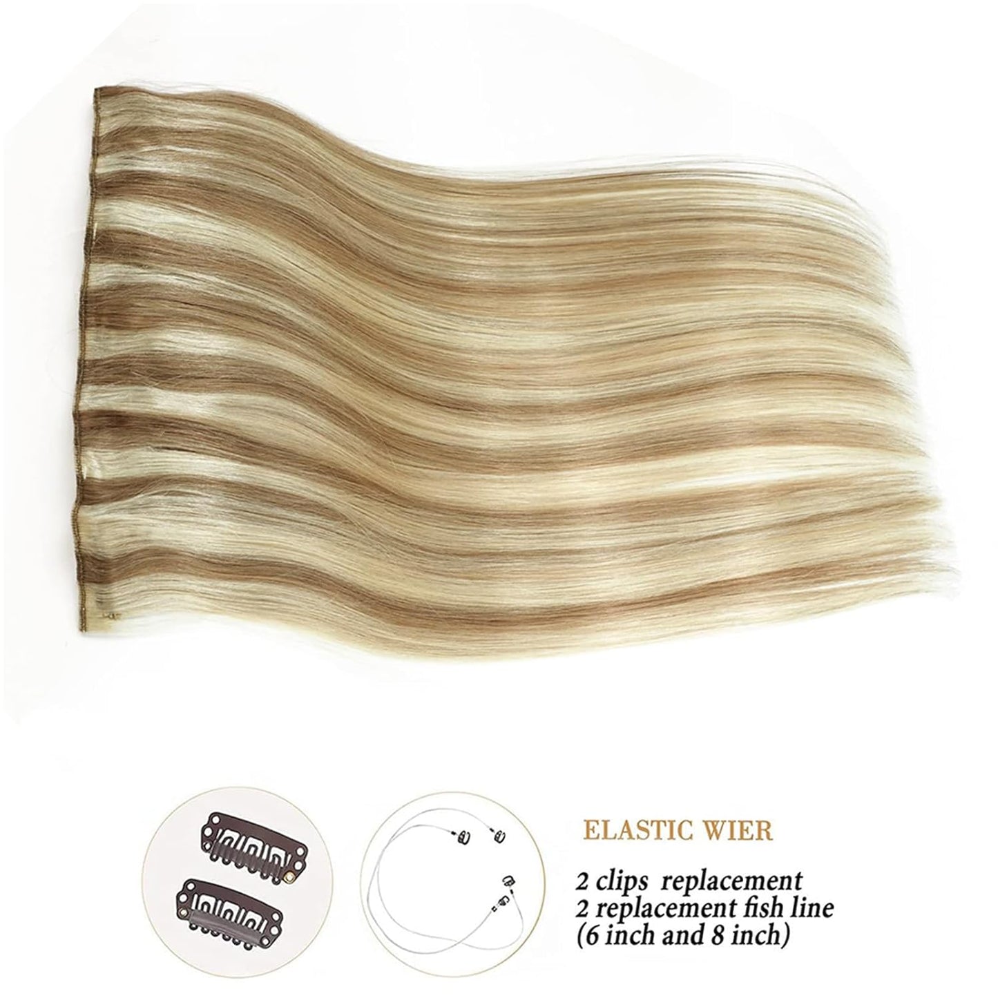 Human Hair Wire Extensions - 12 Inch Light Blonde to Bleach Blonde #16/613 | Seamless & Versatile