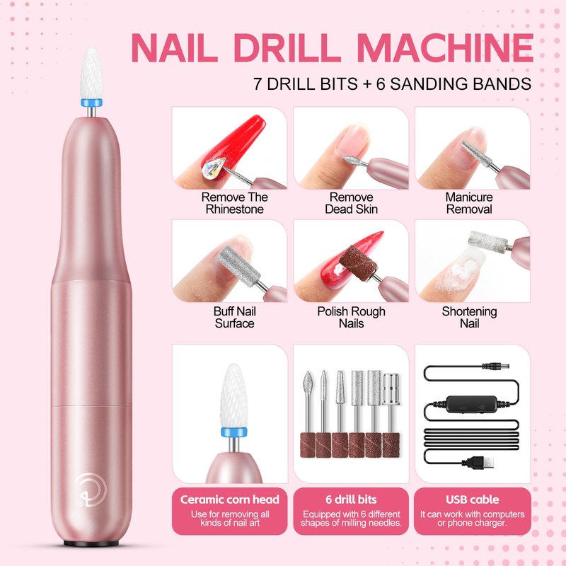 COSCELIA Acrylic Nail Kit for Beginners with Everything 4PC Acrylic Powder 24 PCS Glitter Powder Professional Nail Drill Light Rhinestones Tips Set Gifts for Women