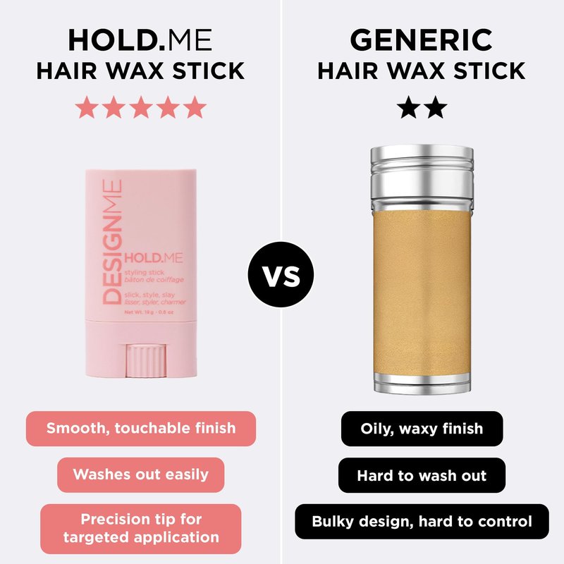 Design.Me HOLD.ME Styling Stick | Vegan Hair Wax Stick for Women | Controls Frizz, Tame Flyaways & Smooths Hair | With Long-Lasting Hold