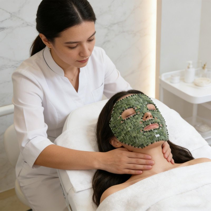 gemshan Jade Mask,100% Natural Stone Facial Mask for SPA Skincare Beauty Tools for Puffy Eyes Dark Circles