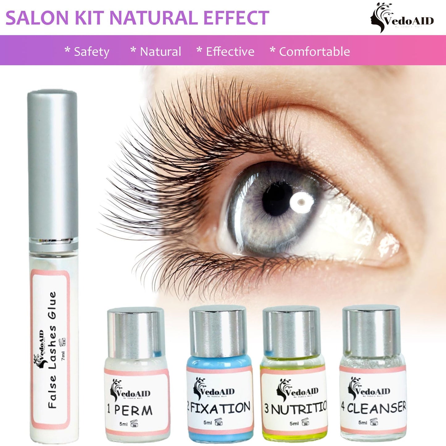 2026 VedoAID New Upgraded EyeLash Lift Kit Eyelash Extension Kit Eyelash Perm Kit, Eyelash Lifting & Eyelash Curling Includes Eye Shields, Pads, Accessories, Easy for Beginner,Achieve Salon-Quality