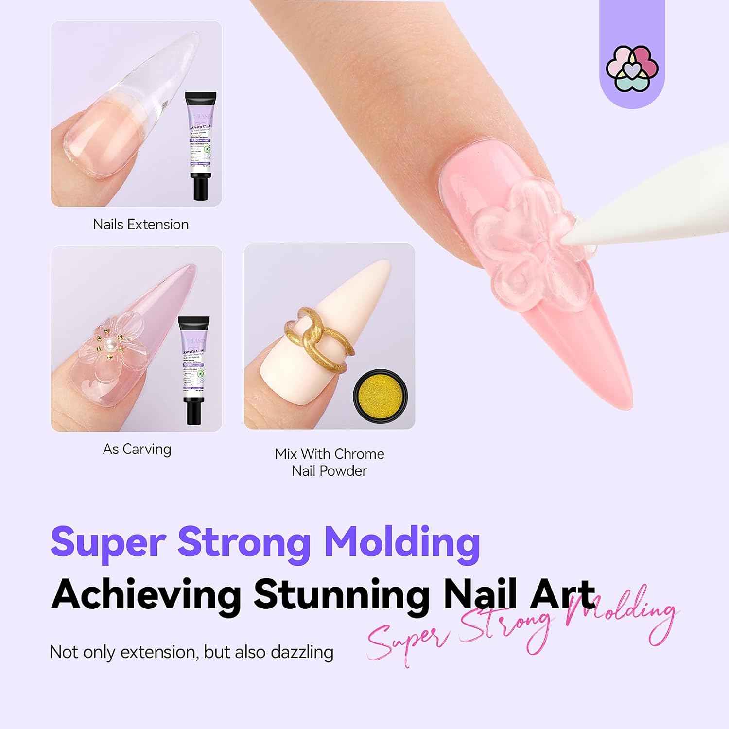 3D Gel Nail Kit with Practice Hand – Professional Acrylic Nail Art Set for Sculpting & Decoration