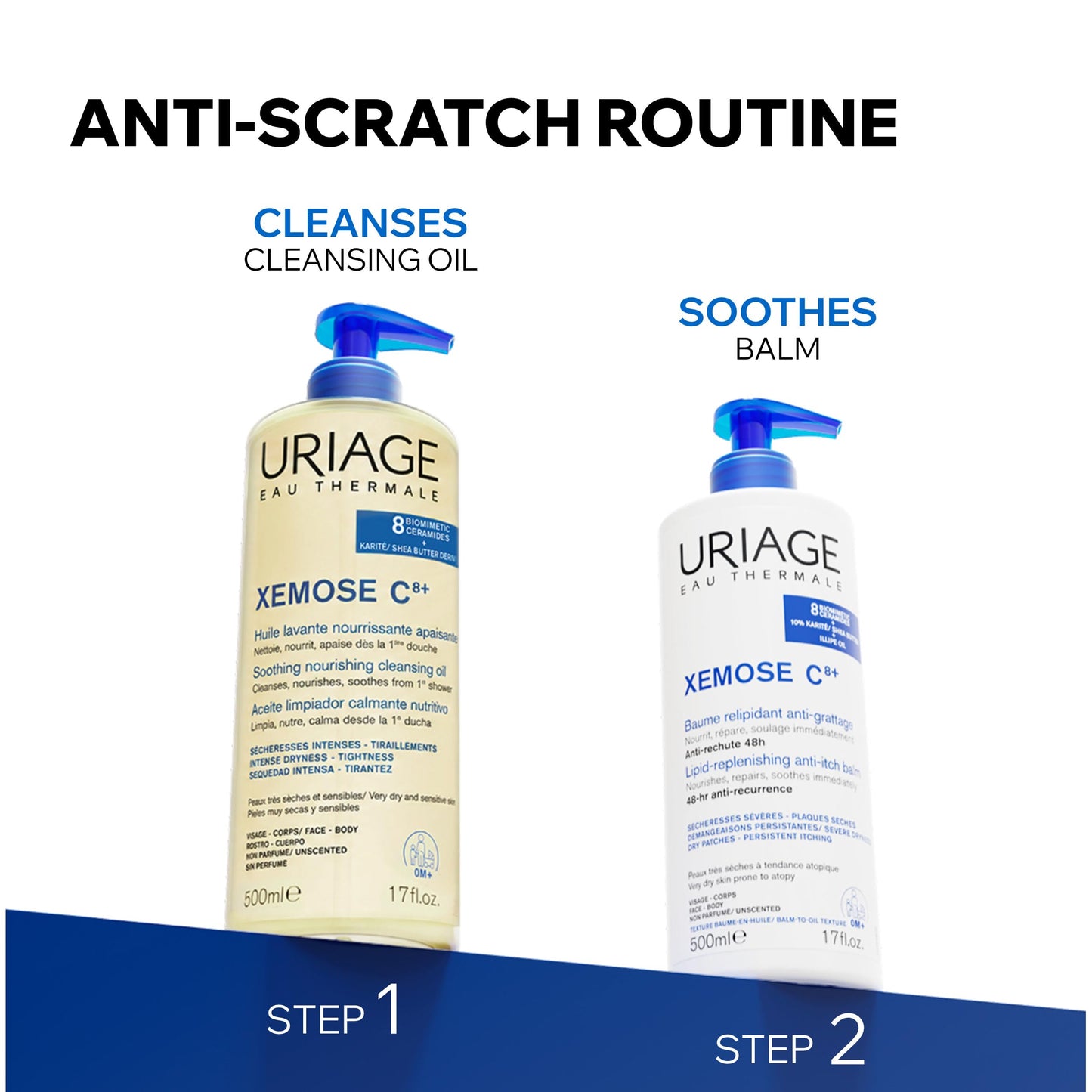 Uriage Cleansing Oil With Glycerin 25%, 2-In-1, Gently Cleanses & Moisturizes, Foaming Shower Oil For The Whole Family, Face & Body, Lovely Fragrance, Soap-Free, Physiological Ph, Sensitive Skin