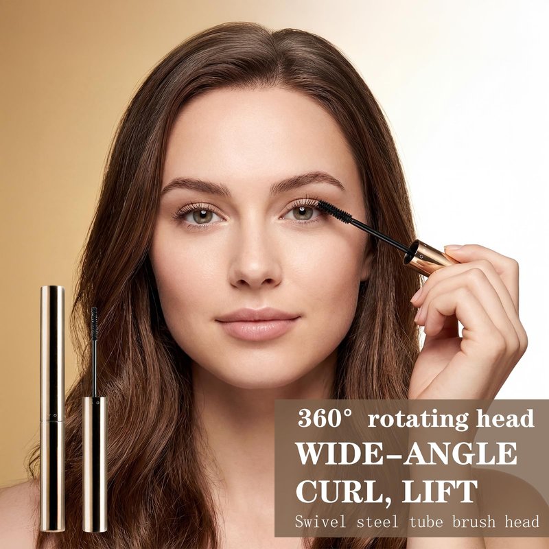 Ultra-Fine Lengthening Waterproof Quick-Dry Mascara, 2026 New 3D Volumizing Mascara, Fine Brush Tip Quick Drying Smudge Proof No Clumping (Black)
