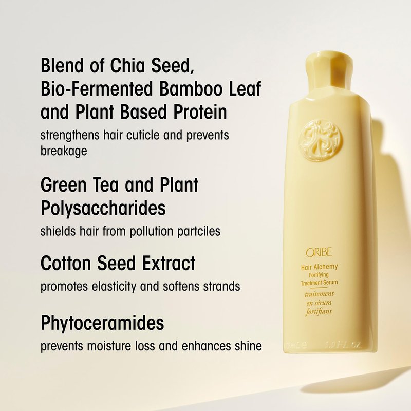 Oribe Hair Alchemy Fortifying Treatment Serum | Strengthening Leave-In Hair Serum | Heat Protectant That Reinforces Weak Hair, Prevents Breakage, and Protects from Damage | 5.9 oz