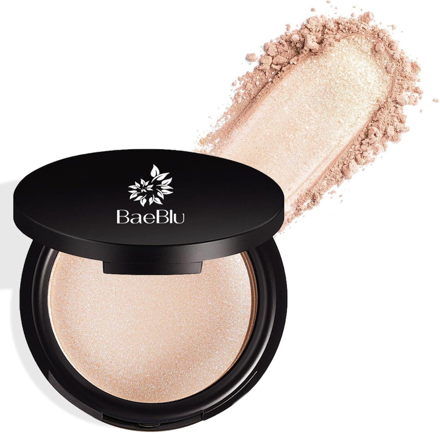 Organic Highlighter Makeup Powder - Talc-Free Vegan Shimmer for Face, Body & Collarbone | Lightweight Diamond Dust Finish