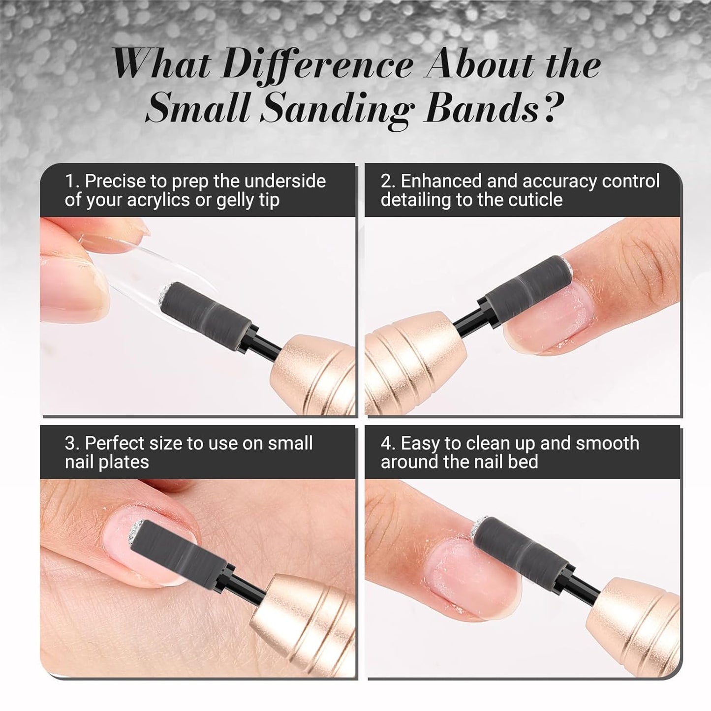 Nail Drill Bits Set - 50 Pcs Sanding Bands & 10 Pcs Diamond Bits | Professional Manicure Tools