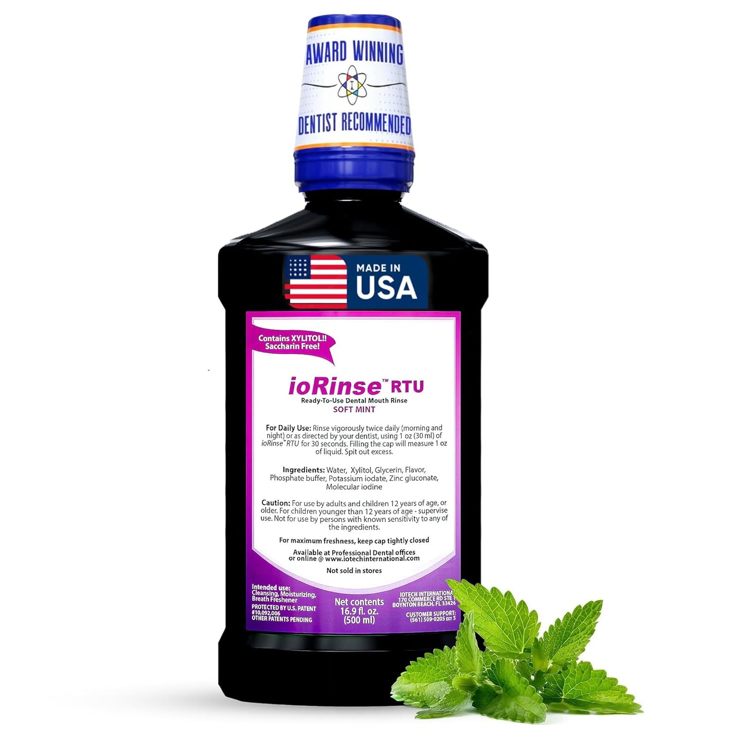 Professional Strength ioRinse RTU - Powerful Breath Freshener | Soft Mint, 16.9 oz