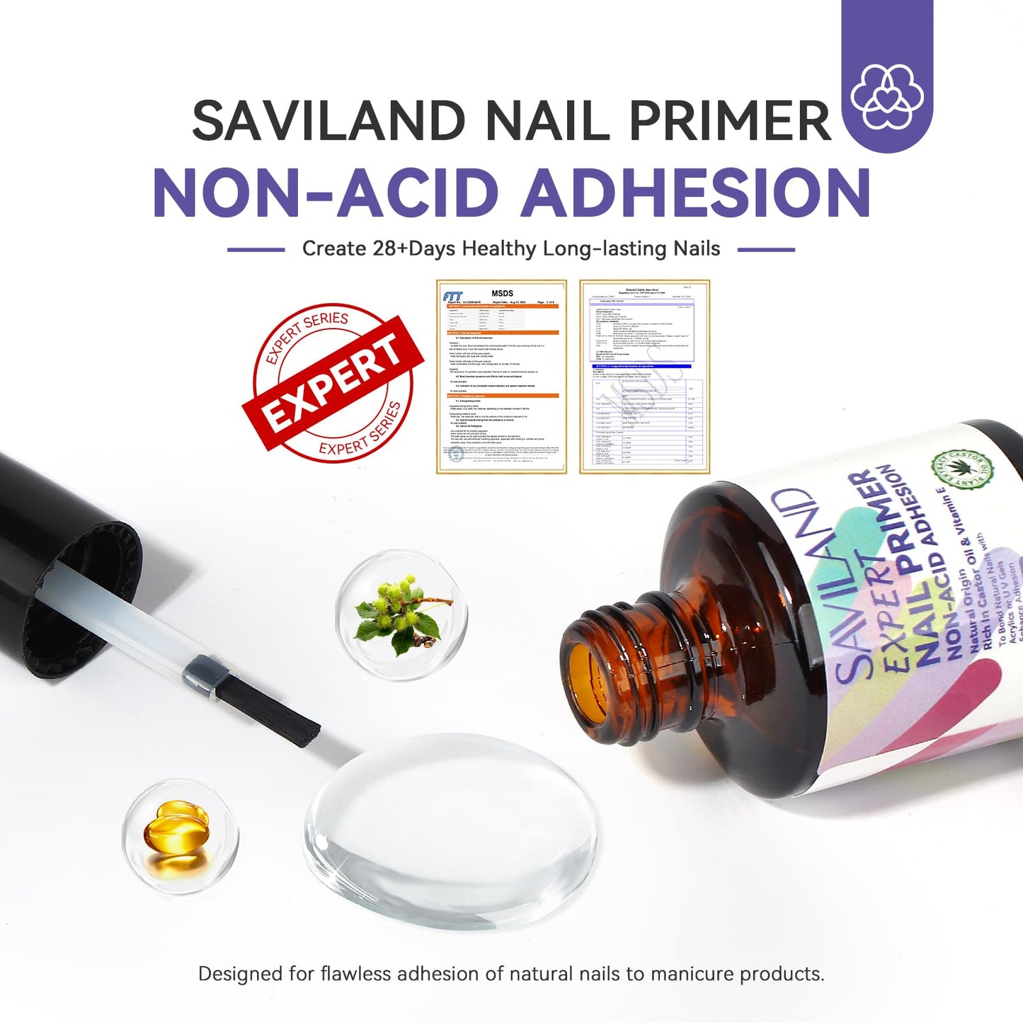 SAVILAND Dip Powder Liquid Set 15ml/0.5oz with 2024 Nail Primer No Lift
