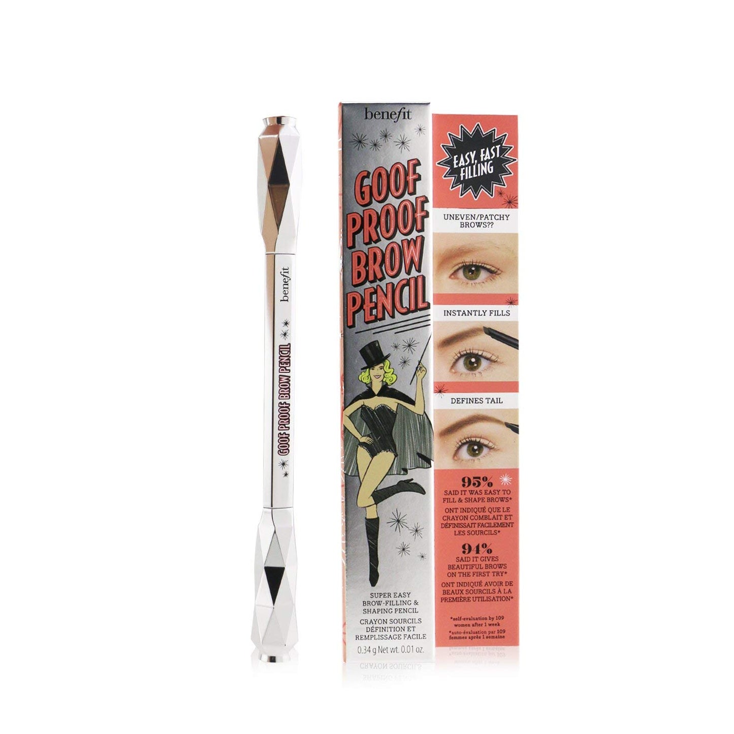 Goof Proof Brow Pencil - Easy Brow Filling & Shaping Tool | Shade #4.5, 0.01 Fl Oz